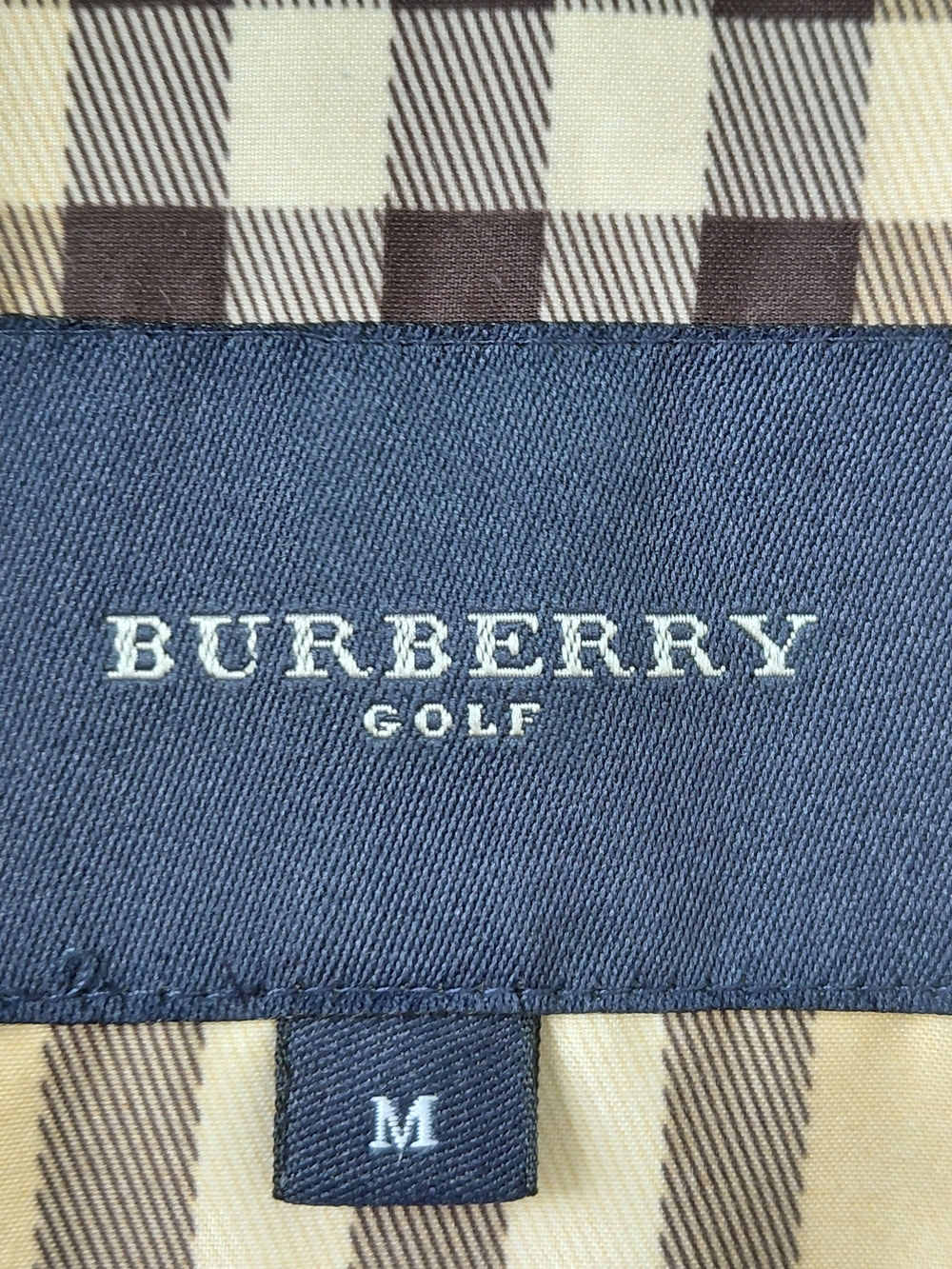 Burberry Golf Windbreaker Jacket Medium Navy Blue Nova Check Pullover Vintage - Picture 4 of 16